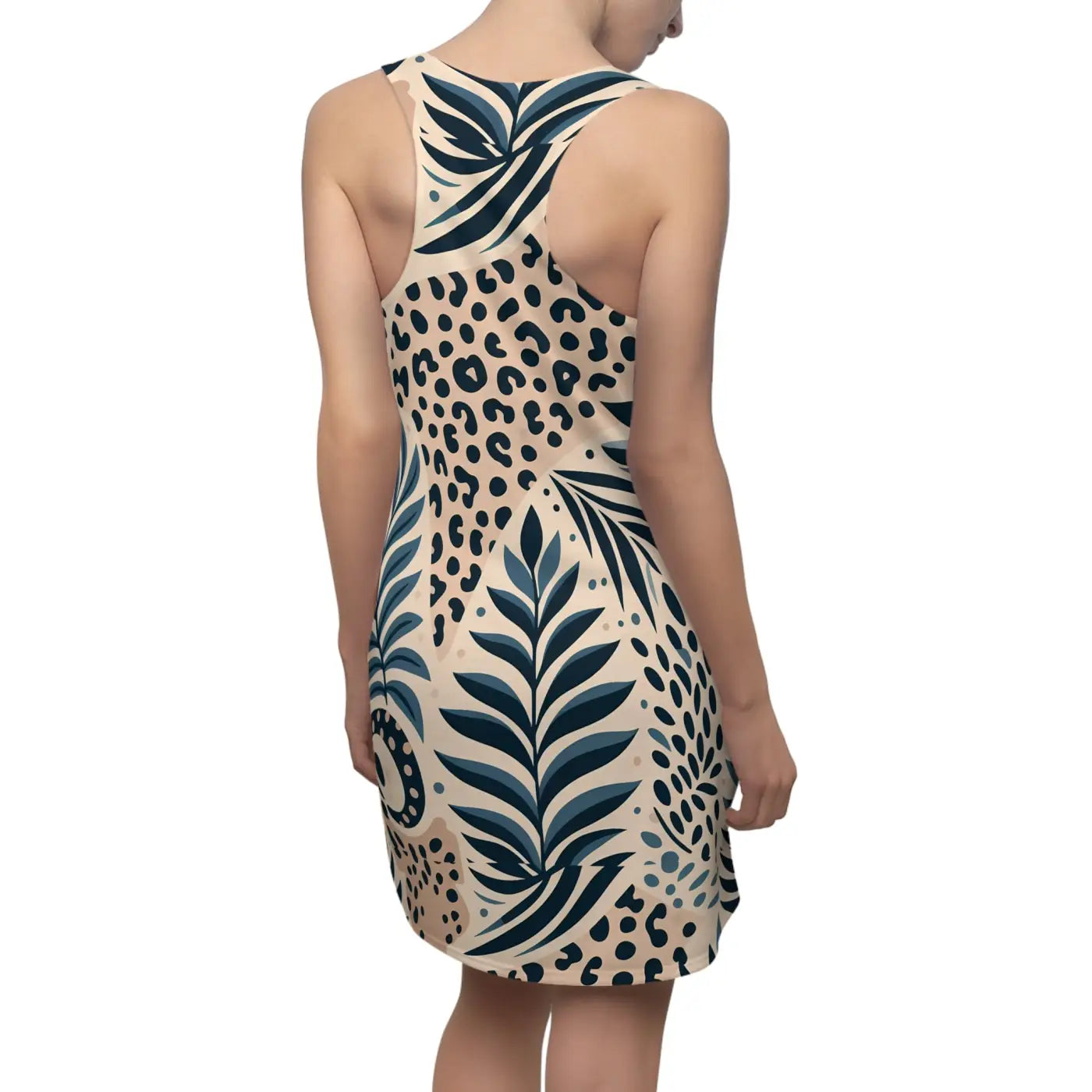 Tropical Animal Print Racerback Dress - Trendy Summer Style - DipaliZ