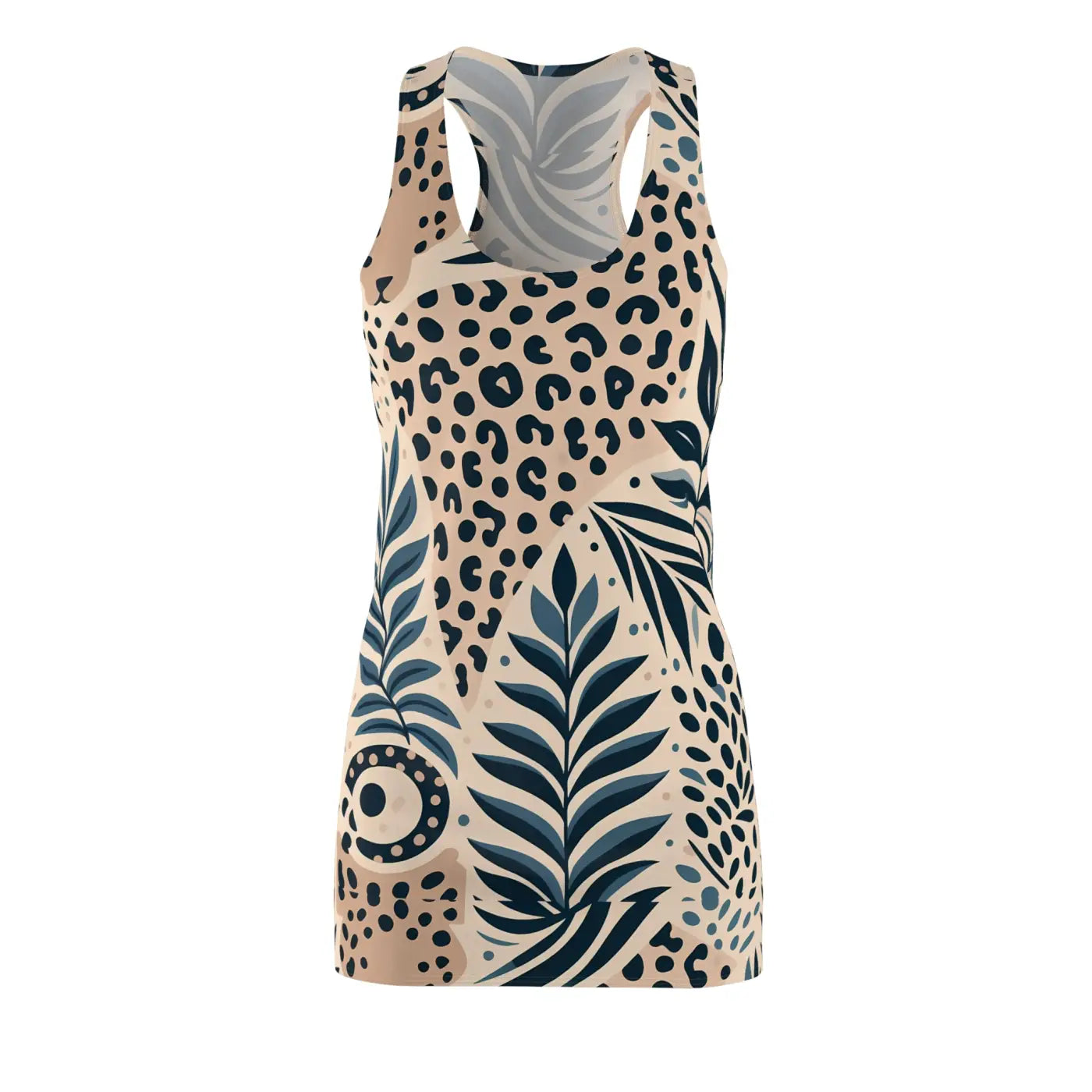 Tropical Animal Print Racerback Dress - Trendy Summer Style - DipaliZ