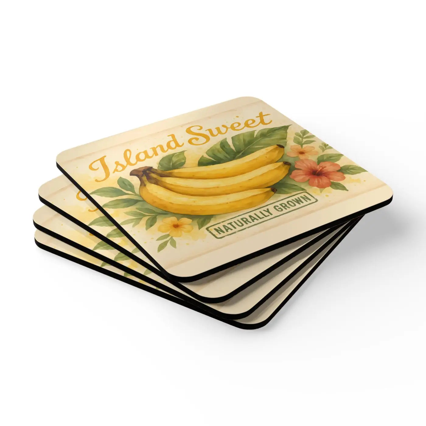 Vibrant Tropical Coaster Set - Island Sweet Design - DipaliZ