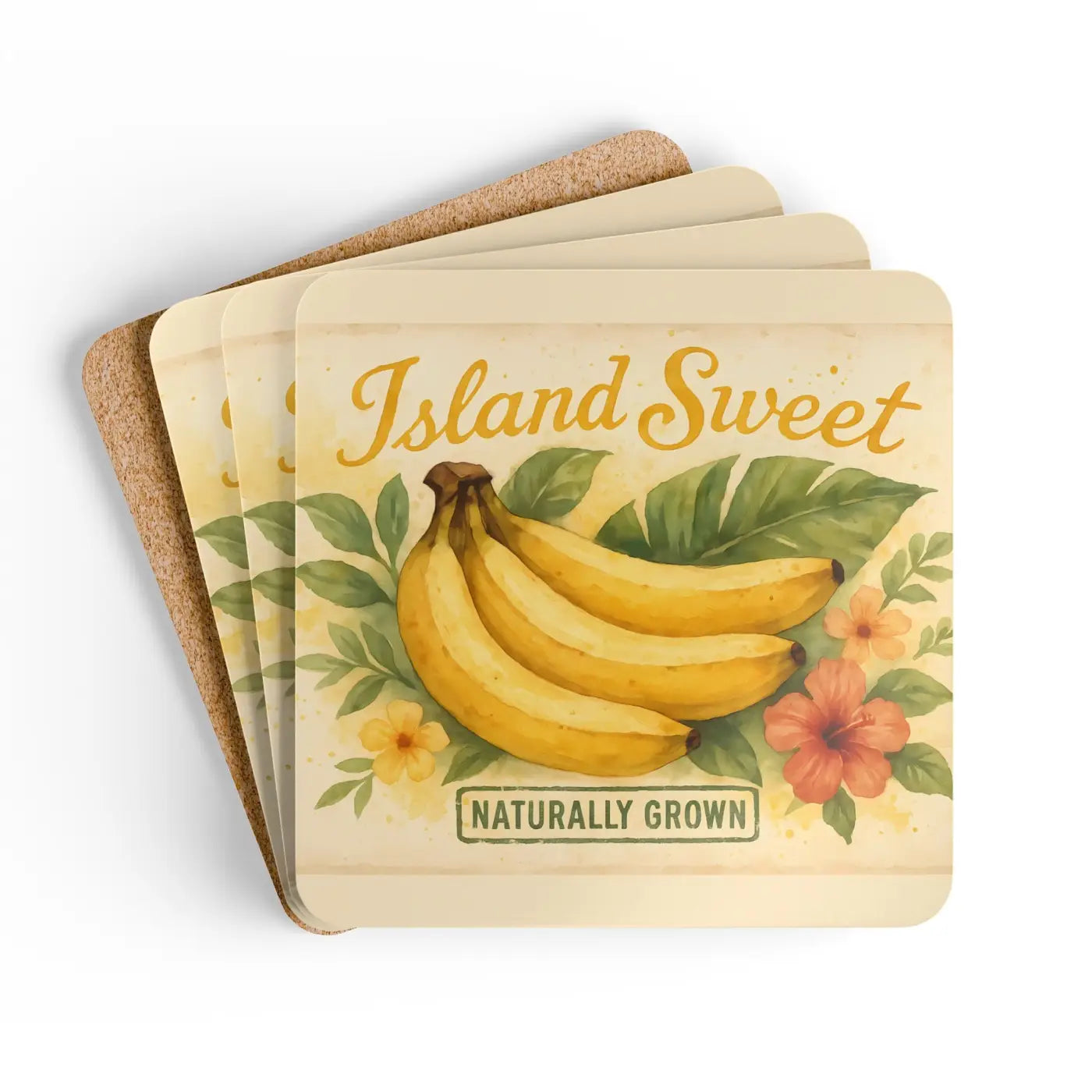 Vibrant Tropical Coaster Set - Island Sweet Design - DipaliZ