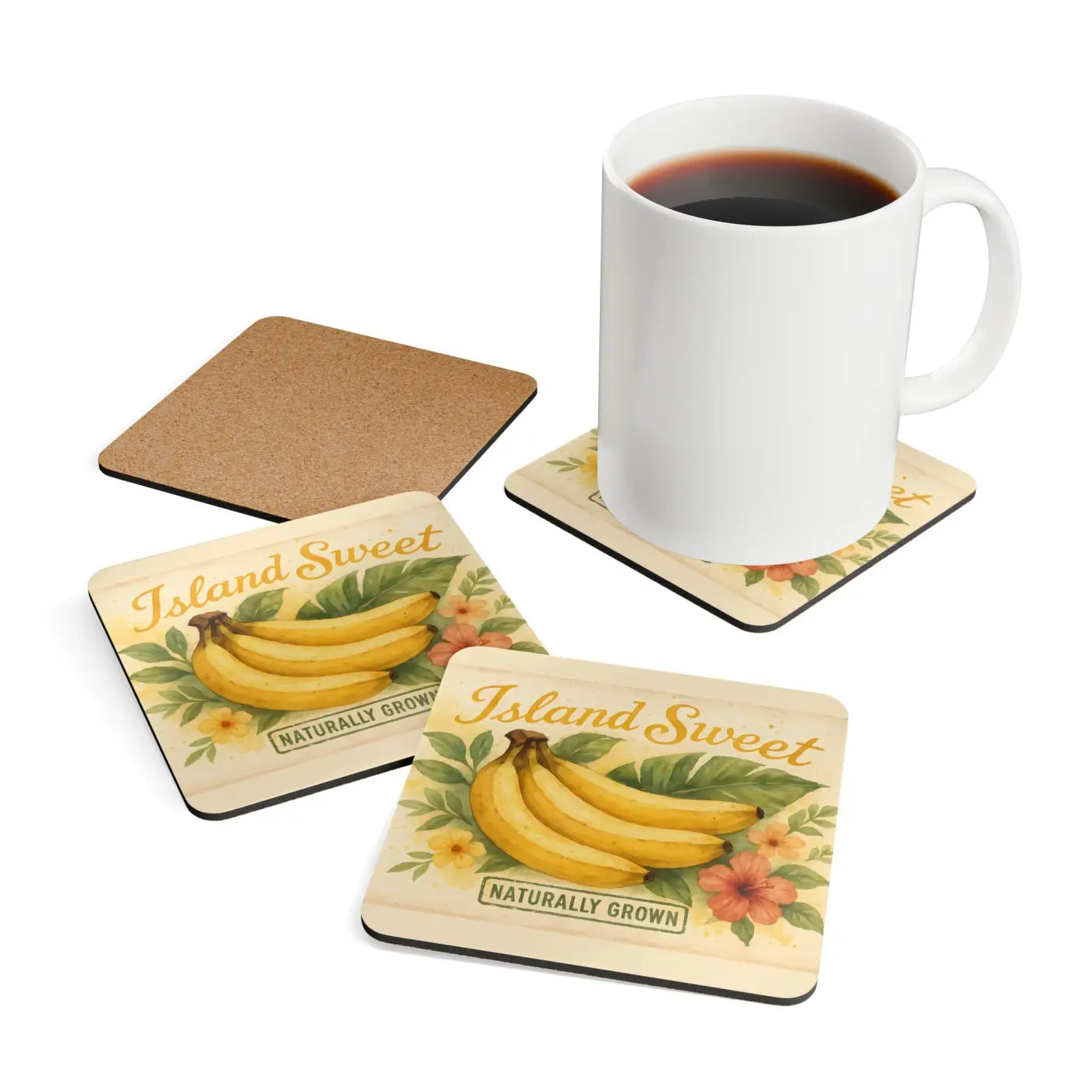 Vibrant Tropical Coaster Set - Island Sweet Design - DipaliZ