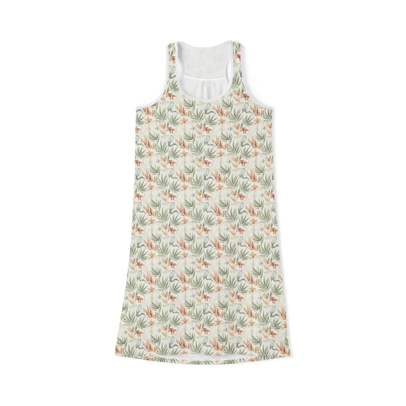 Tropical Floral Racerback Dress - All-Over Print - DipaliZ