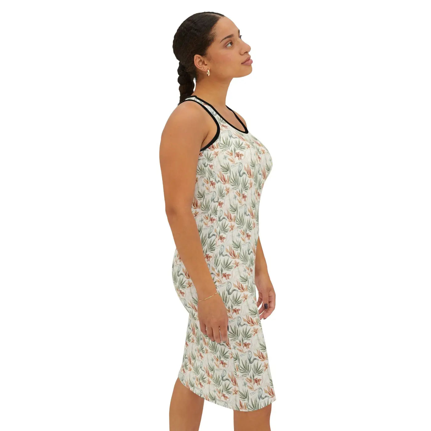 Tropical Floral Racerback Dress - All-Over Print - DipaliZ