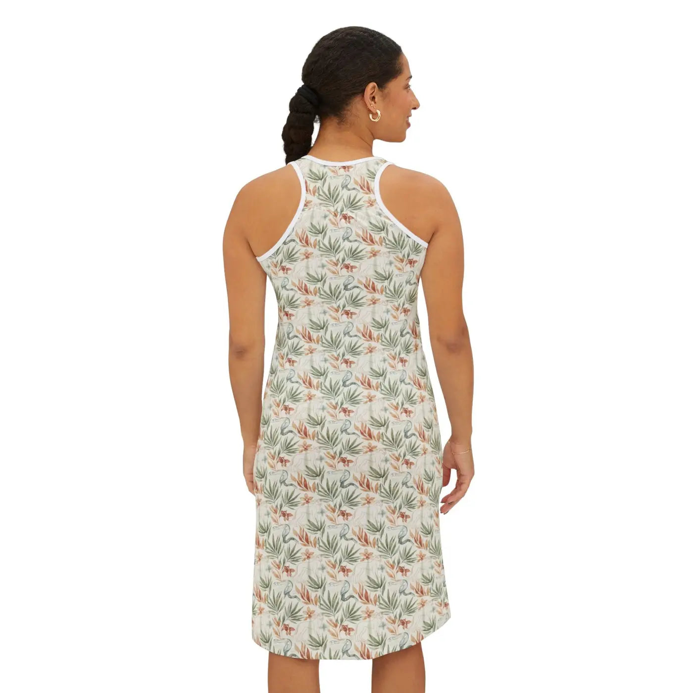 Tropical Floral Racerback Dress - All-Over Print - DipaliZ