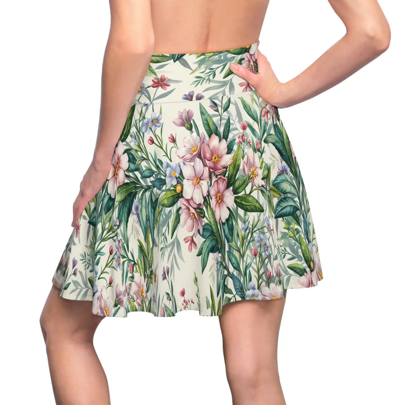 Tropical Floral Skater Skirt - Bold Summer Print - DipaliZ