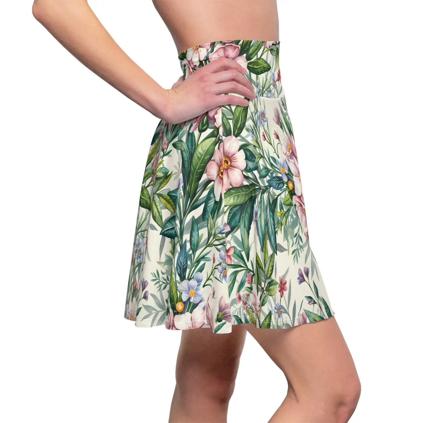Tropical Floral Skater Skirt - Bold Summer Print - DipaliZ