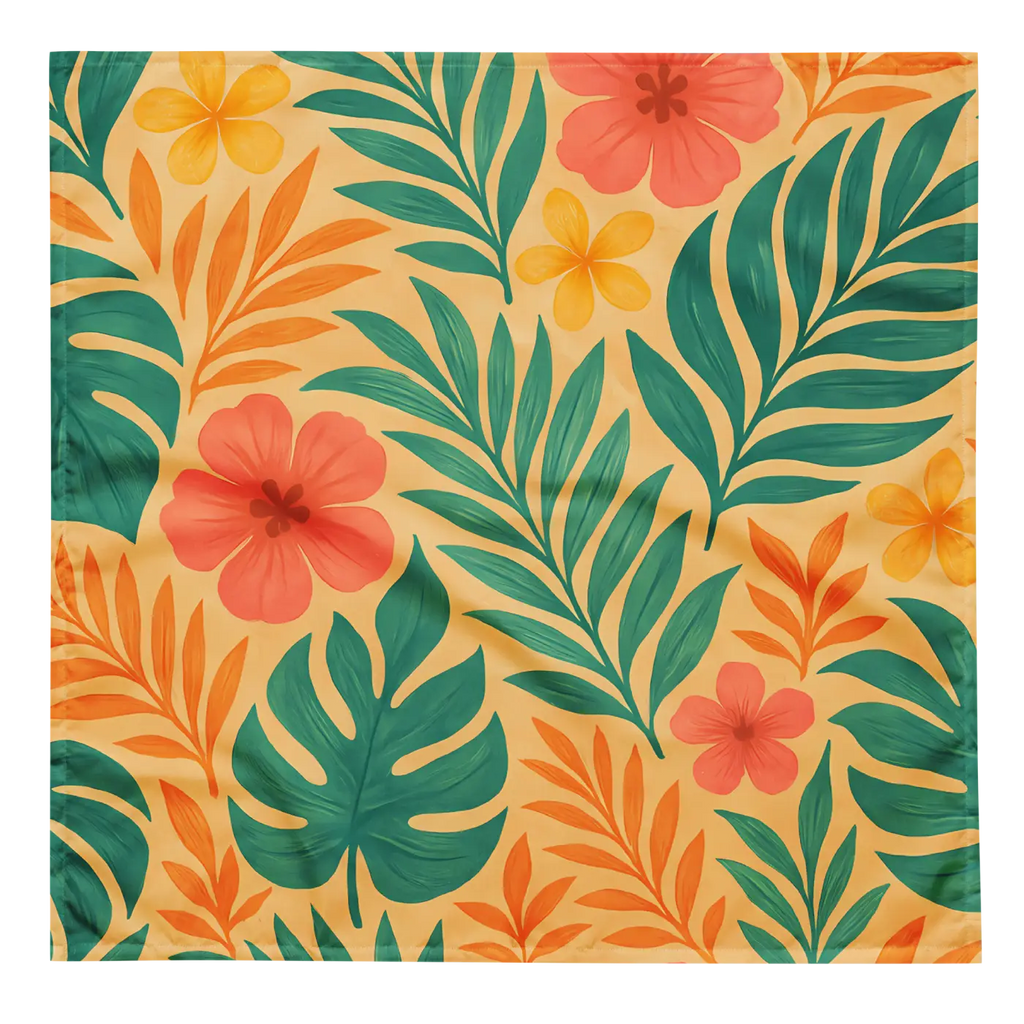 Tropical Florals All-Over Print Bandana - Island Style - DipaliZ