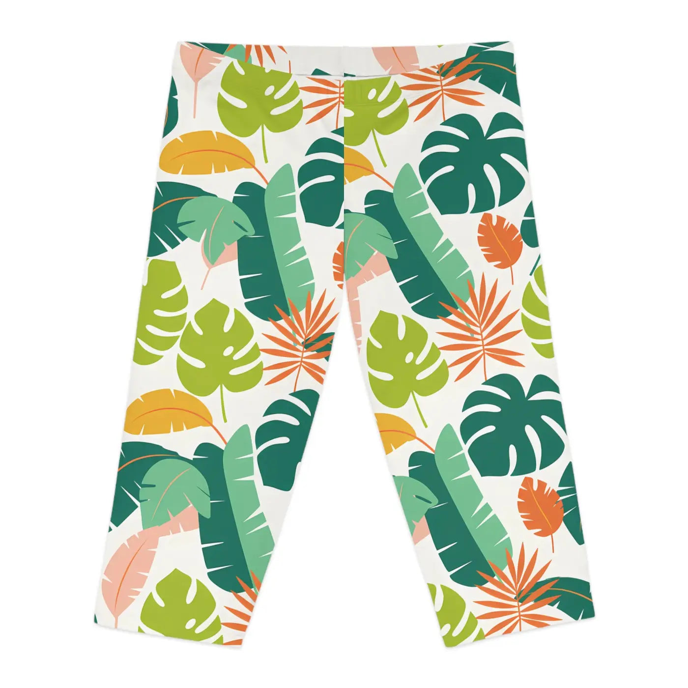 Tropical Paradise Capri Leggings - Island Vibes Style - DipaliZ