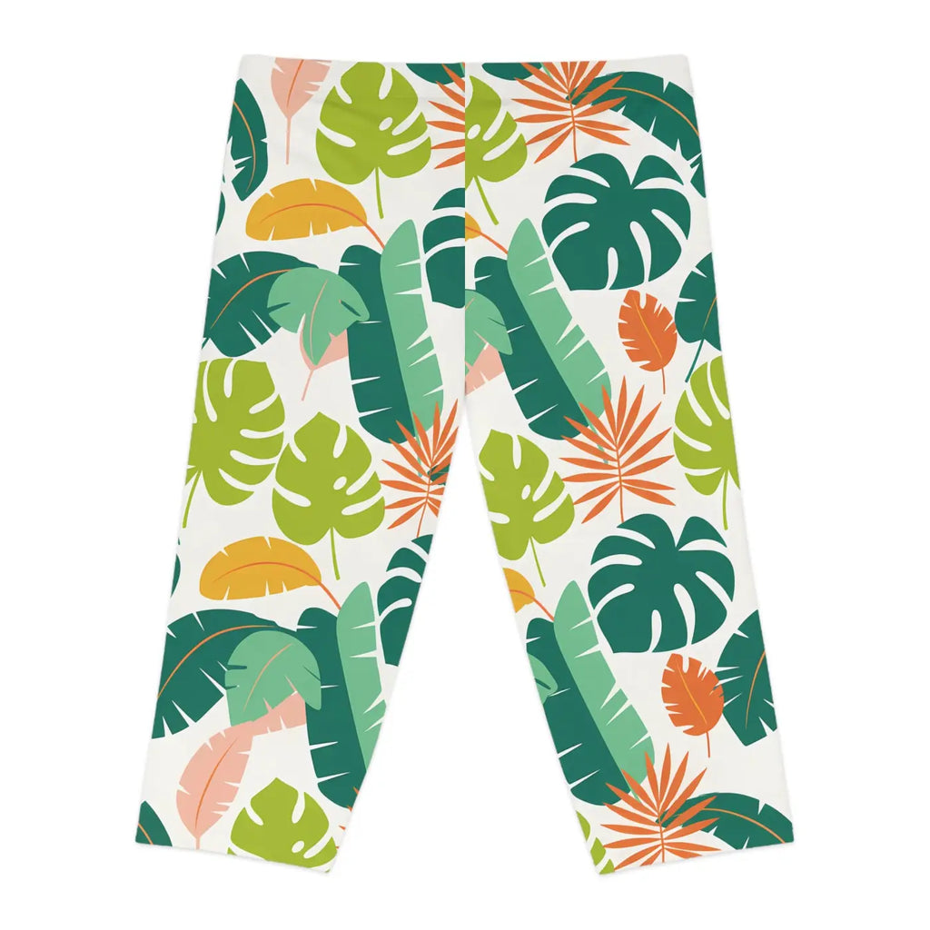 Tropical Paradise Capri Leggings - Island Vibes Style - DipaliZ
