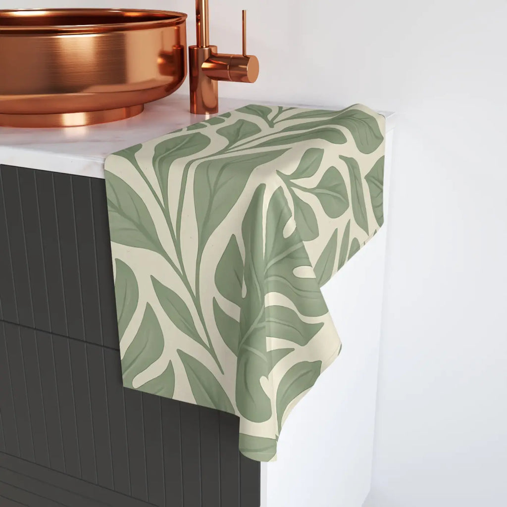 Premium Tropical Leaf Hand Towel - Eco Chic Decor - DipaliZ