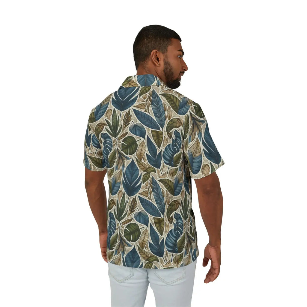 Hawaiian Camp Shirt - Tropical Leaf Island Vibes - DipaliZ