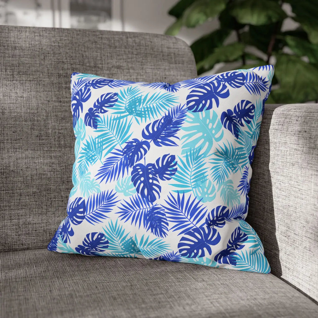 Tropical Leaf Pillowcase - Palm Square Throw with Zipper - DipaliZ
