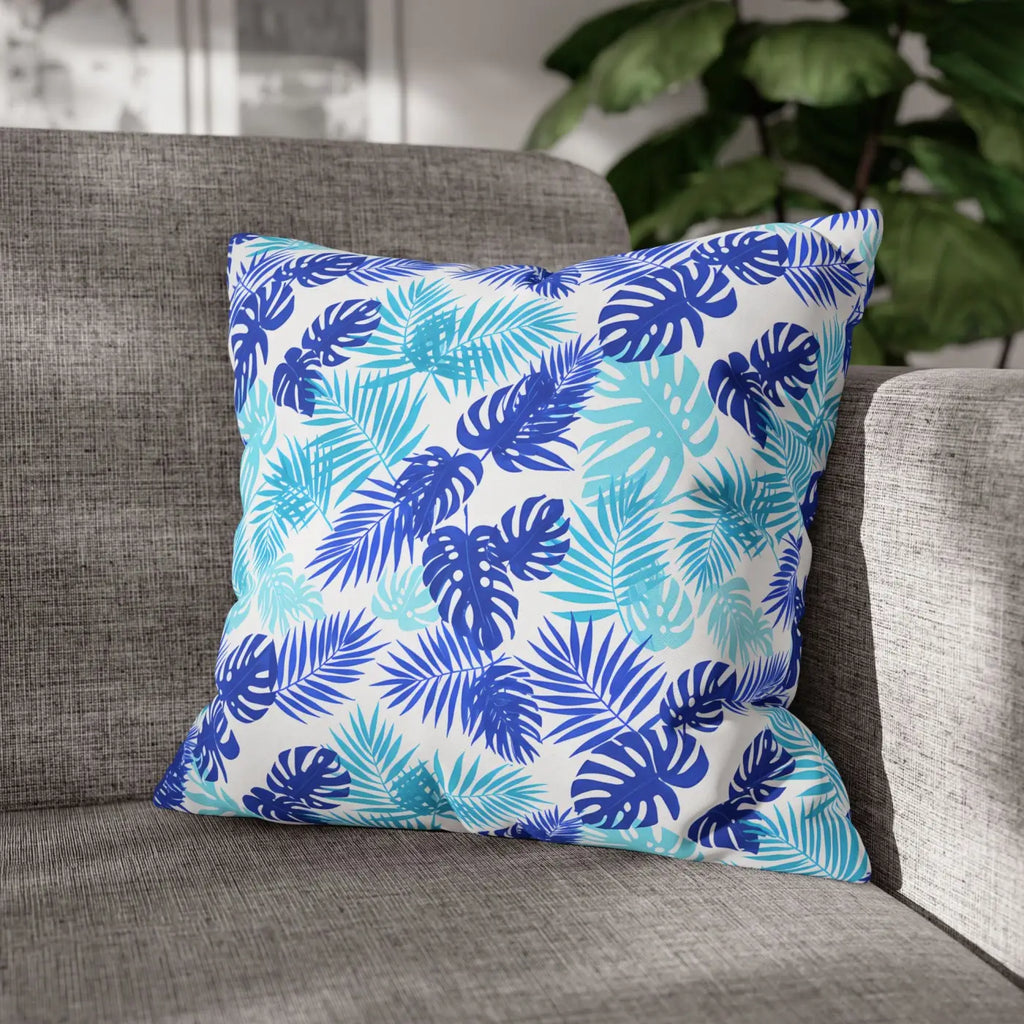 Tropical Leaf Pillowcase - Palm Square Throw with Zipper - DipaliZ