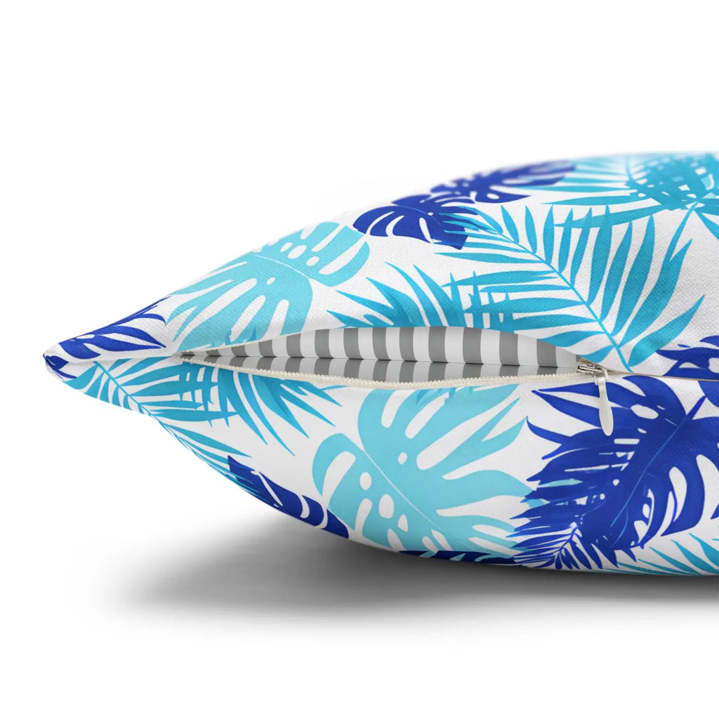 Tropical Leaf Pillowcase - Palm Square Throw with Zipper - DipaliZ