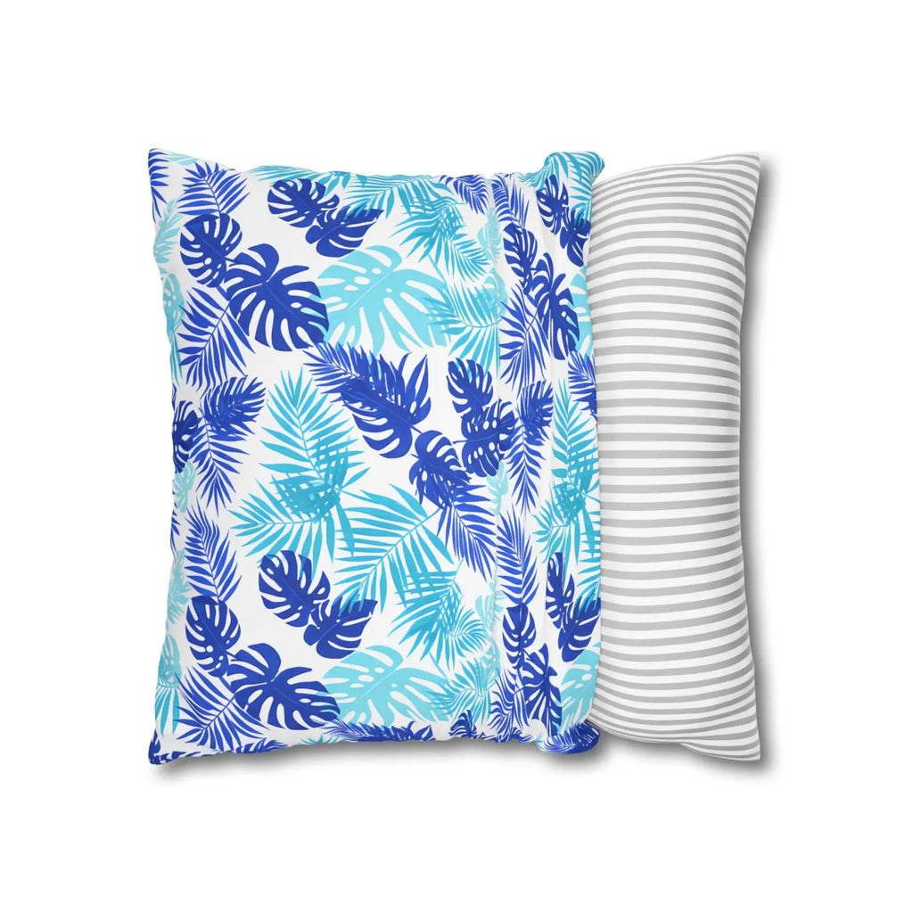 Tropical Leaf Pillowcase - Palm Square Throw with Zipper - DipaliZ