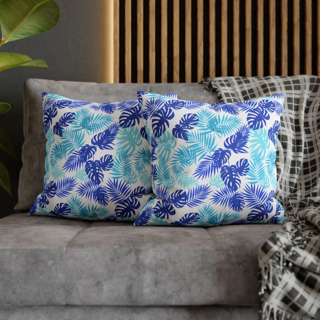 Tropical Leaf Pillowcase - Palm Square Throw with Zipper - DipaliZ