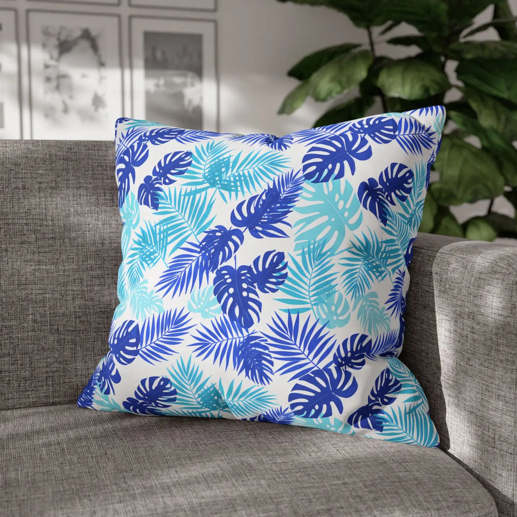 Tropical Leaf Pillowcase - Palm Square Throw with Zipper - DipaliZ