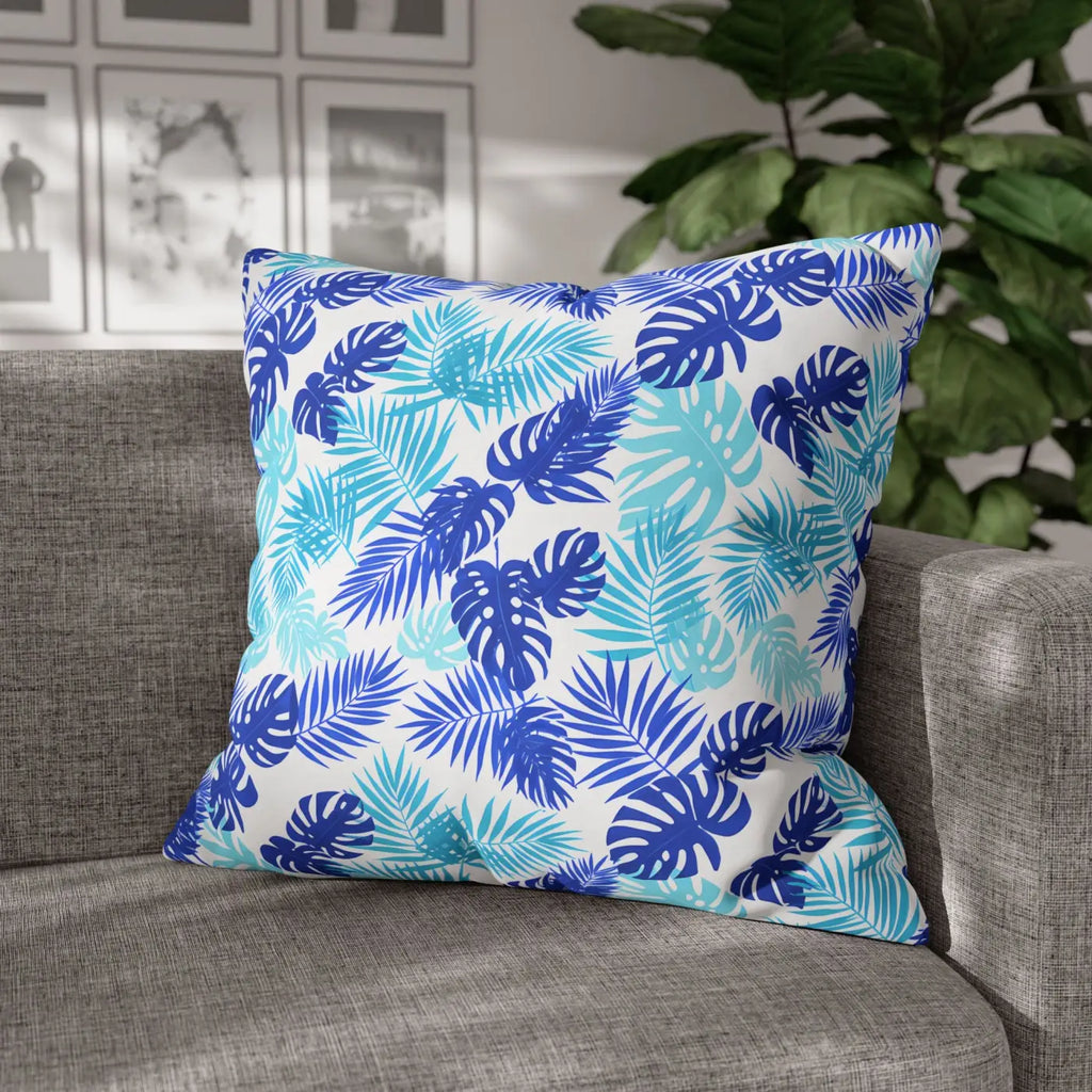 Tropical Leaf Pillowcase - Palm Square Throw with Zipper - DipaliZ