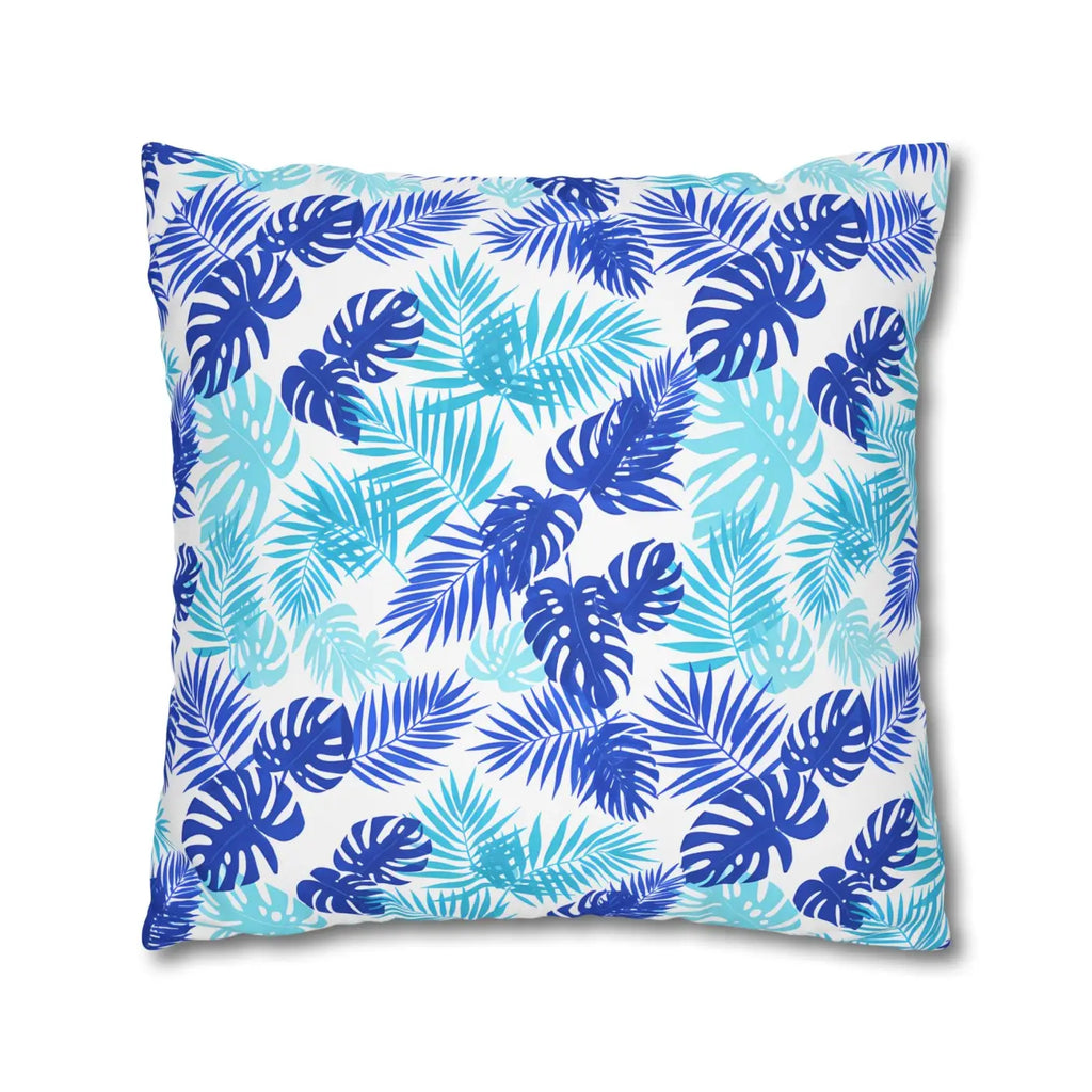Tropical Leaf Pillowcase - Palm Square Throw with Zipper - DipaliZ