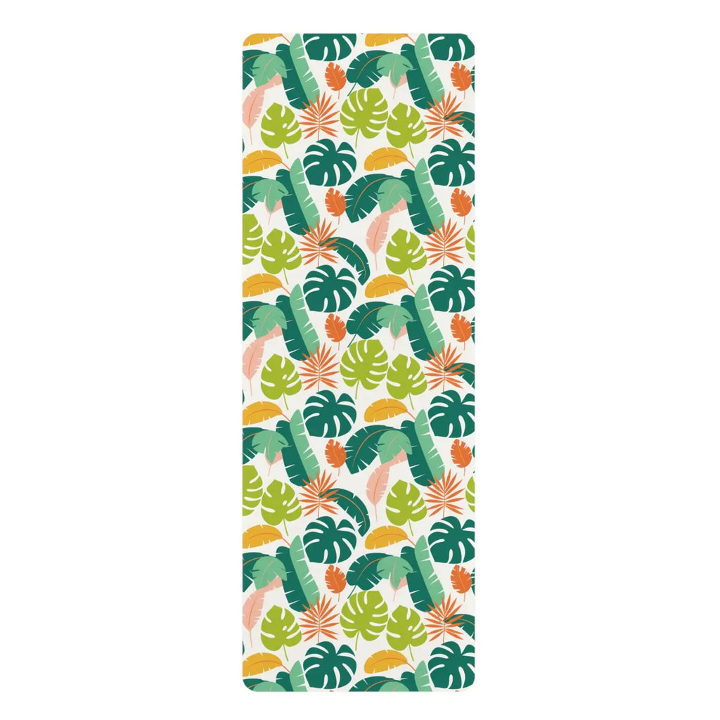 Tropical Leaf Rubber Yoga Mat - Island Vibes Decor - DipaliZ