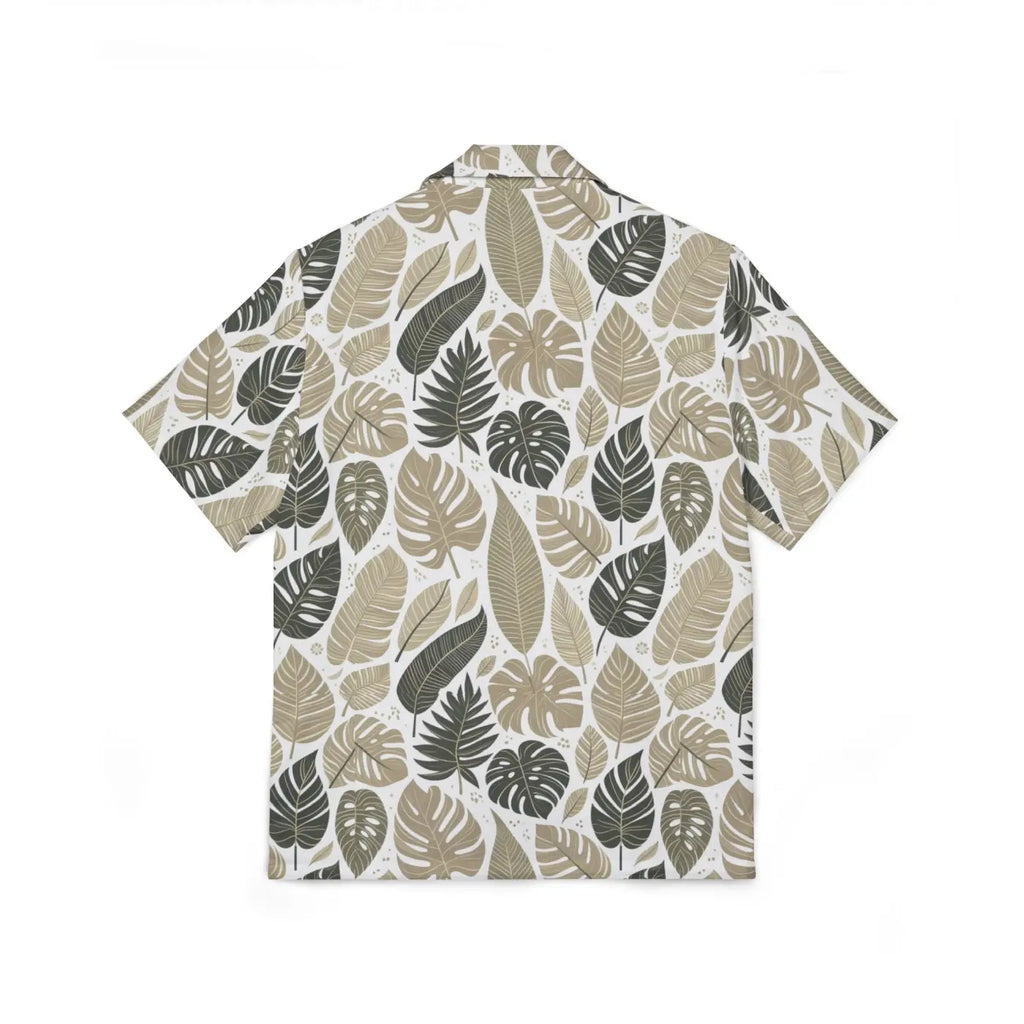 Hawaiian Camp Shirt - Vibrant Tropical Leaves Design - DipaliZ