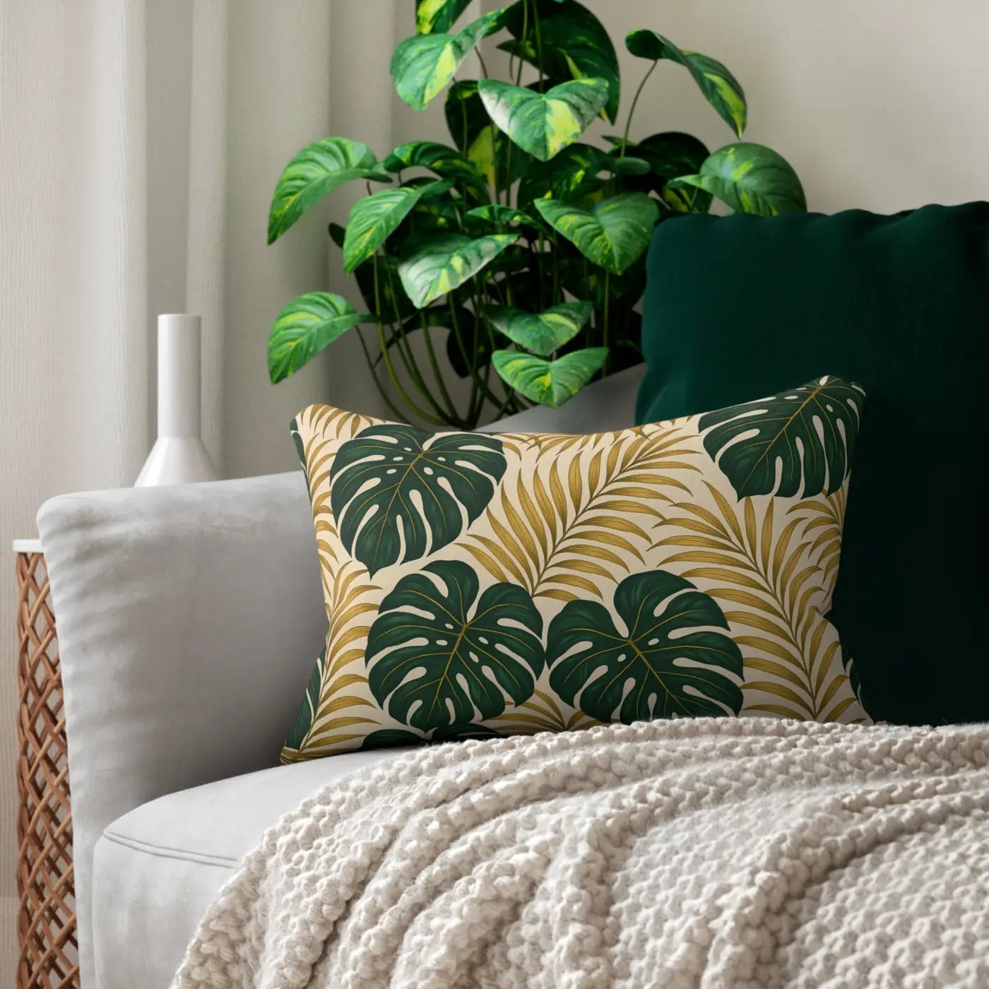 Tropical Lumbar Pillow - Premium Cozy Vibes Style - DipaliZ