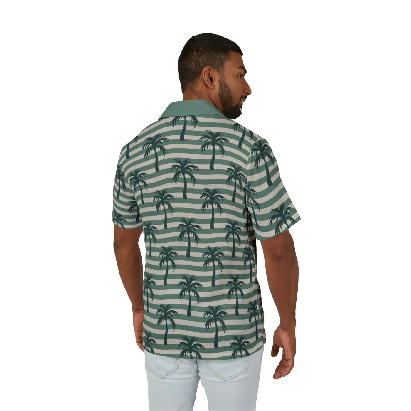 Hawaiian Camp Shirt - Tropical Palm Print - DipaliZ