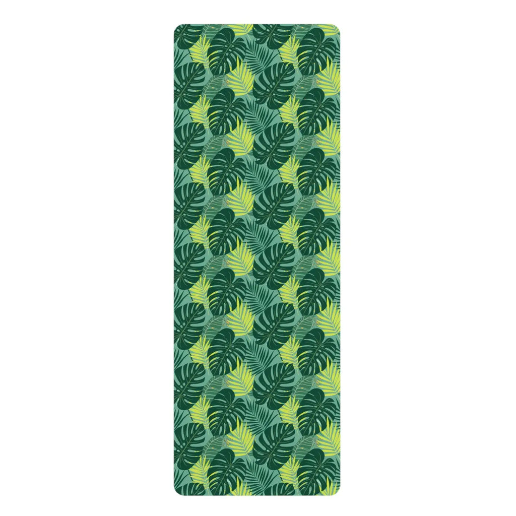 Monstera Rubber Yoga Mat - Tropical Design for Practice - DipaliZ