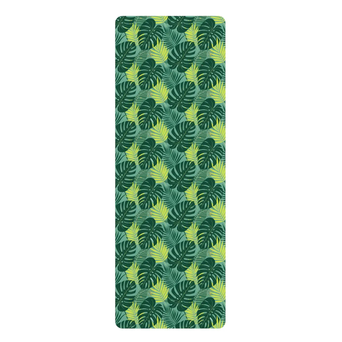 Monstera Rubber Yoga Mat - Tropical Design for Practice - DipaliZ