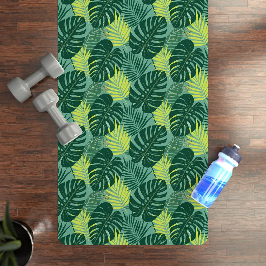 Monstera Rubber Yoga Mat - Tropical Design for Practice - DipaliZ