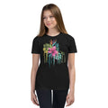 Tropical Pink Flowers Youth T-Shirt - Vibrant Design - DipaliZ