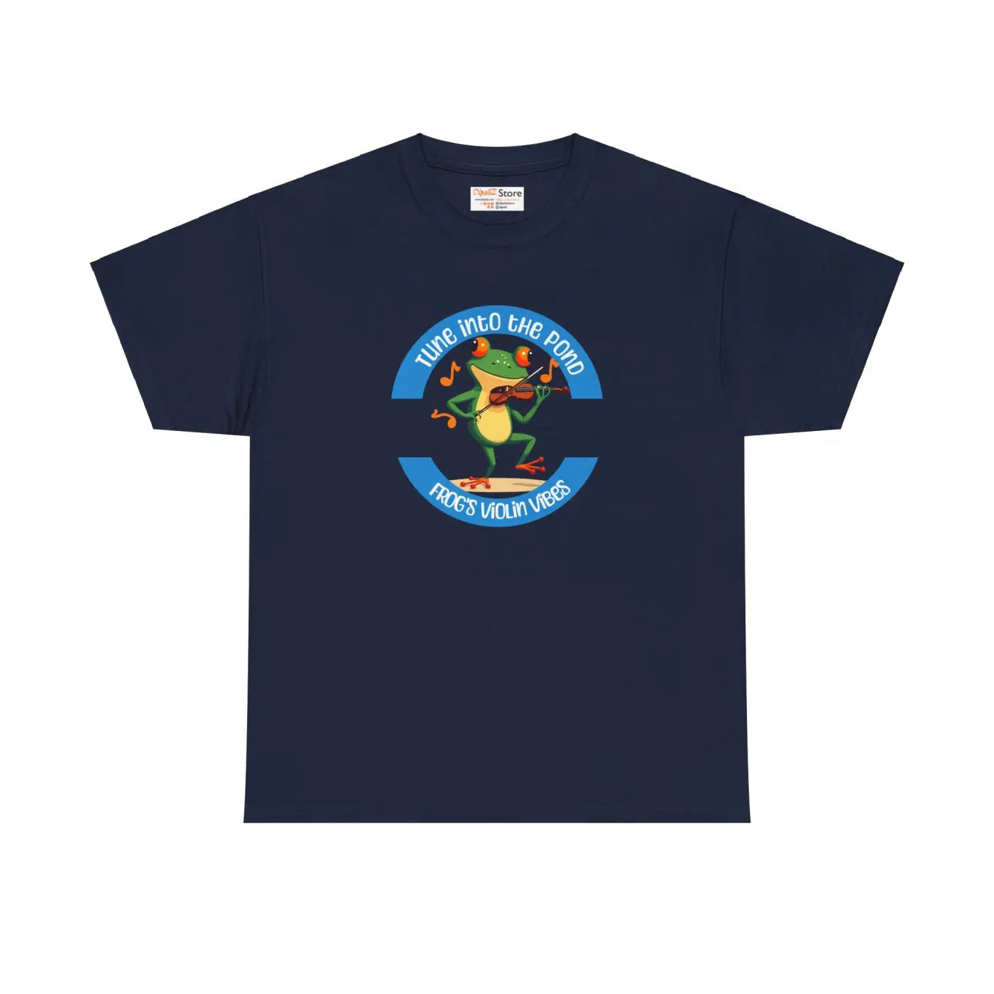 Frog Violin Heavy Cotton Tee - Pond Vibes Unisex - DipaliZ