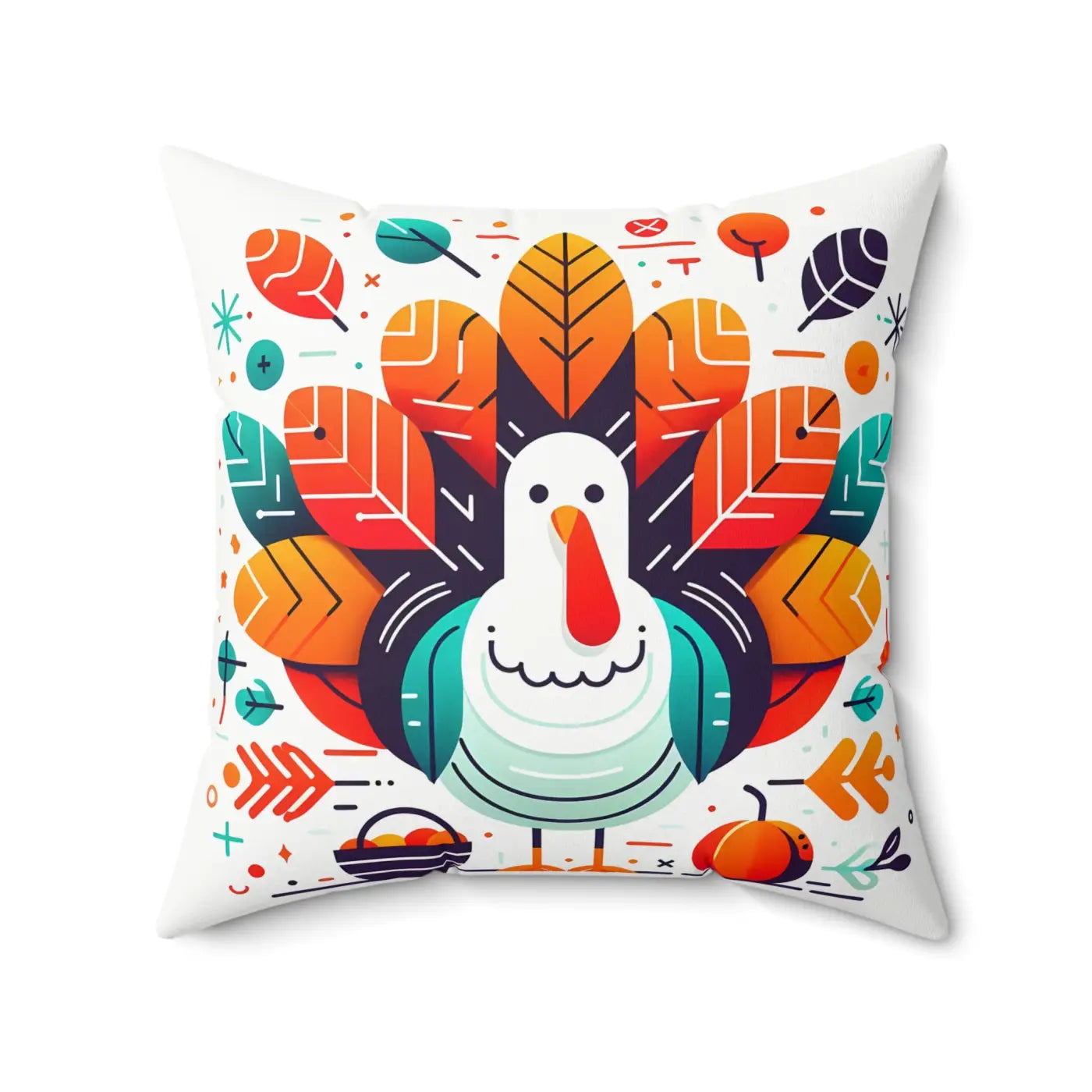 Thanksgiving Throw Pillow - Autumn Background Polyester Square - DipaliZ