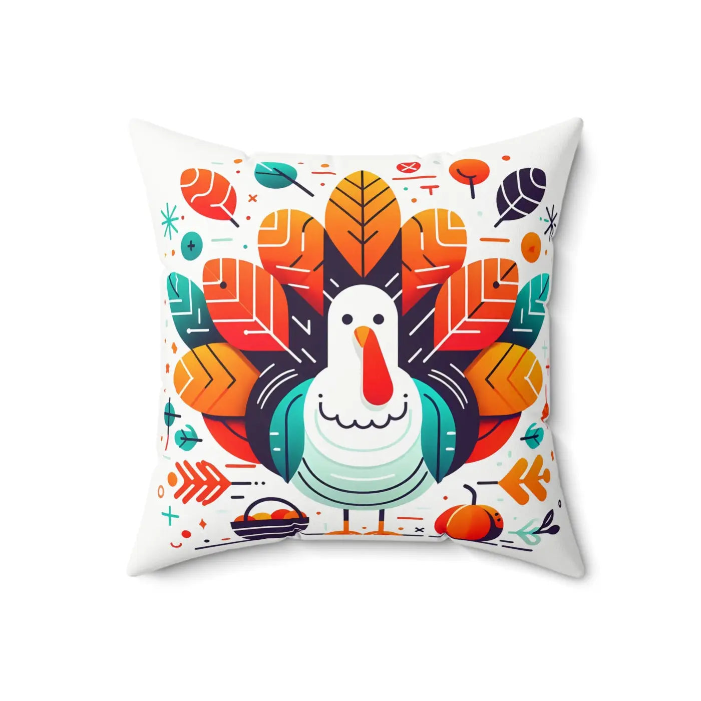 Thanksgiving Throw Pillow - Autumn Background Polyester Square - DipaliZ