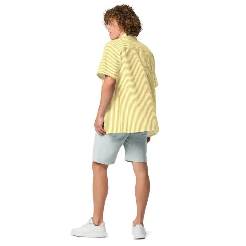 Yellow Stripes Button Shirt - Trendy Summer Style - DipaliZ