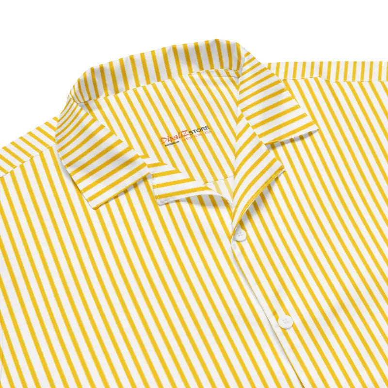Yellow Stripes Button Shirt - Trendy Summer Style - DipaliZ