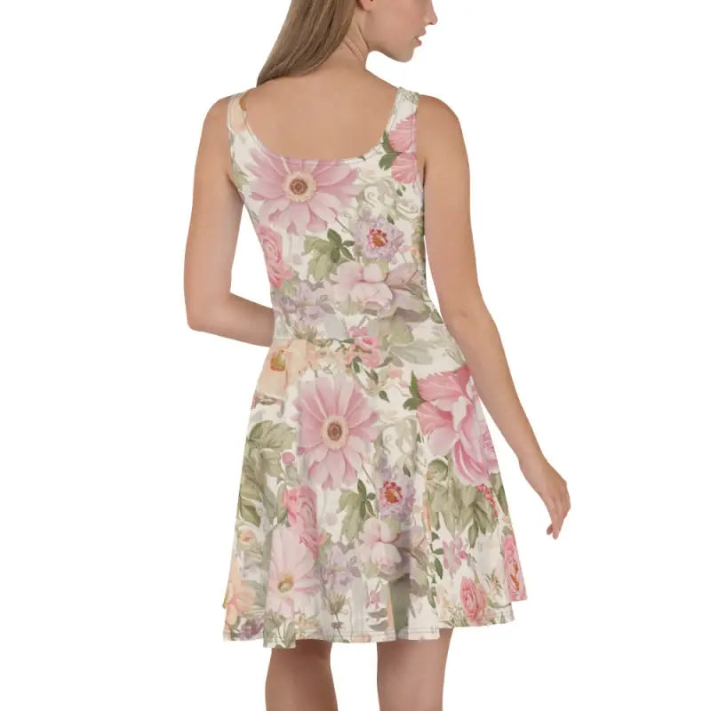 Vibrant Floral Skater Dress - Turn Heads Flared Skirt - DipaliZ