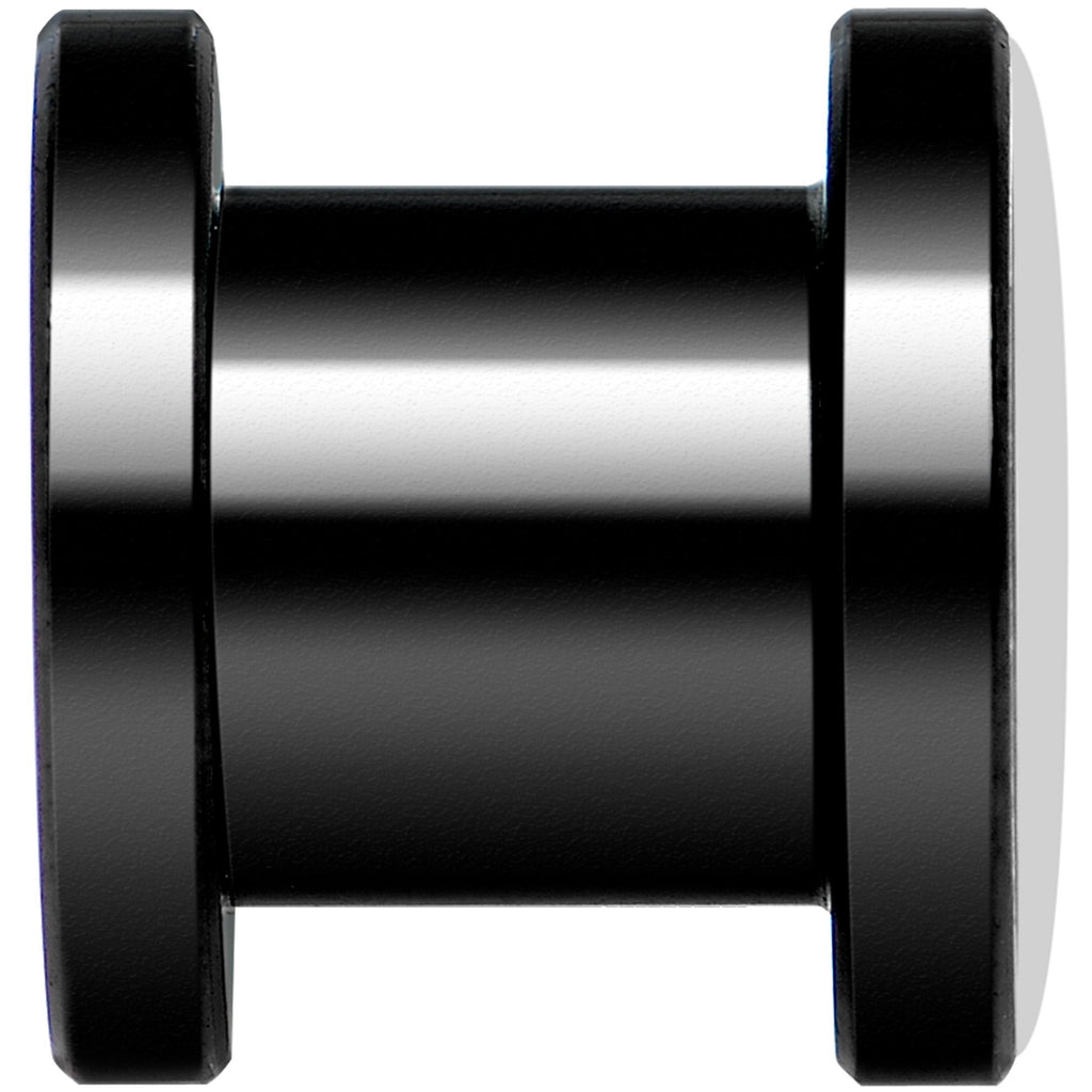 Full Color Leopard Eyes Black Anodized Screw Fit Plug Set 0G
