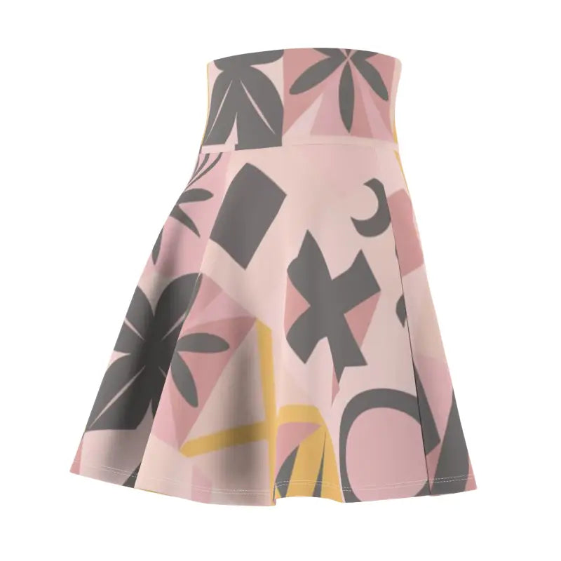 Skater Skirt - Pastel Colors Geometric Pattern - DipaliZ