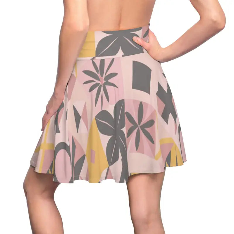 Skater Skirt - Pastel Colors Geometric Pattern - DipaliZ