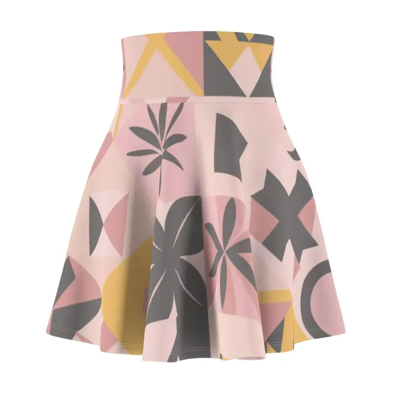 Skater Skirt - Pastel Colors Geometric Pattern - DipaliZ