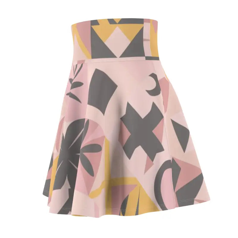 Skater Skirt - Pastel Colors Geometric Pattern - DipaliZ