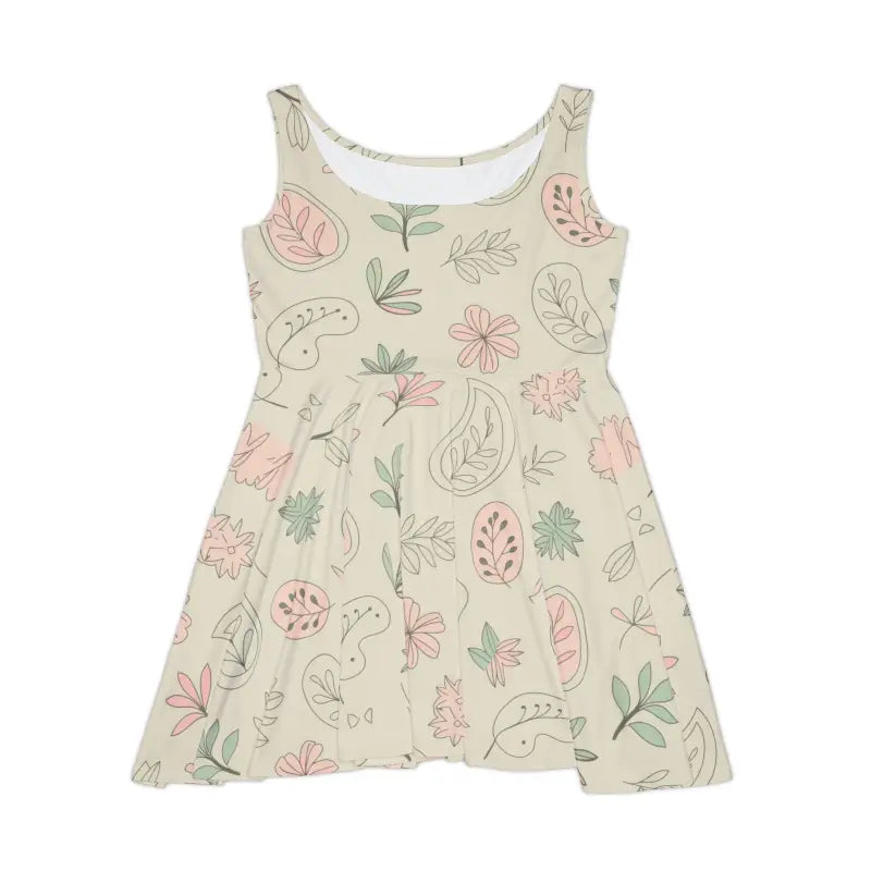 Skater Dress With Delicate Flowers - Polyester Spandex - DipaliZ