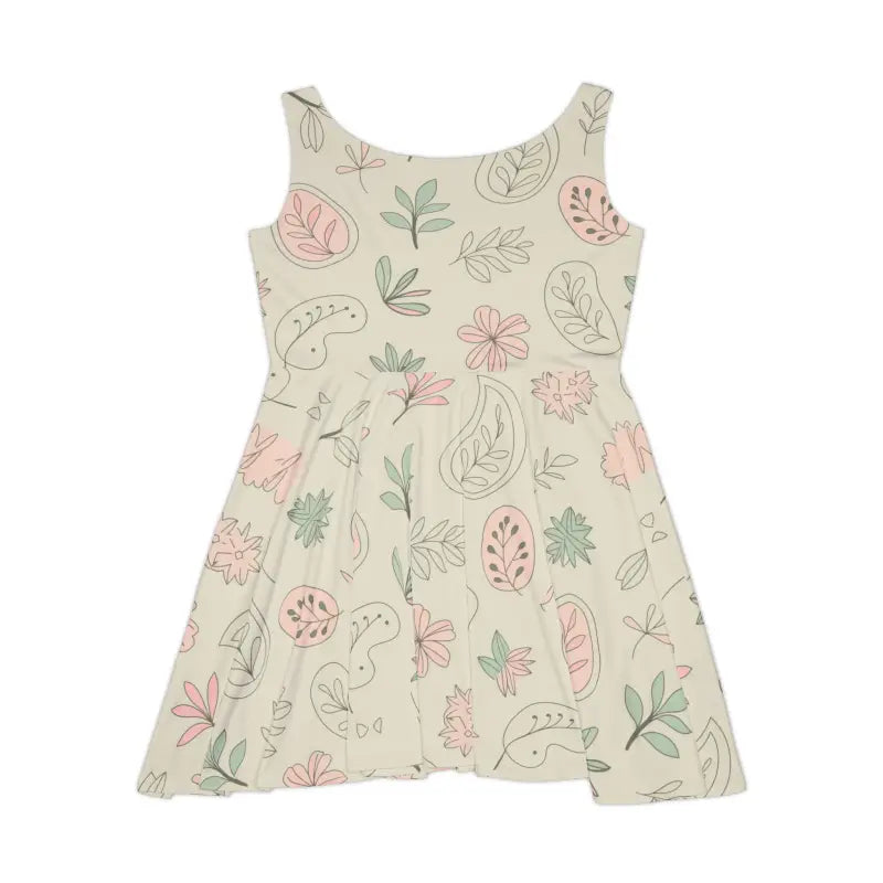 Skater Dress With Delicate Flowers - Polyester Spandex - DipaliZ