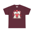 Heavy Cotton Tee Featuring Two Adorable Hearts - DipaliZ