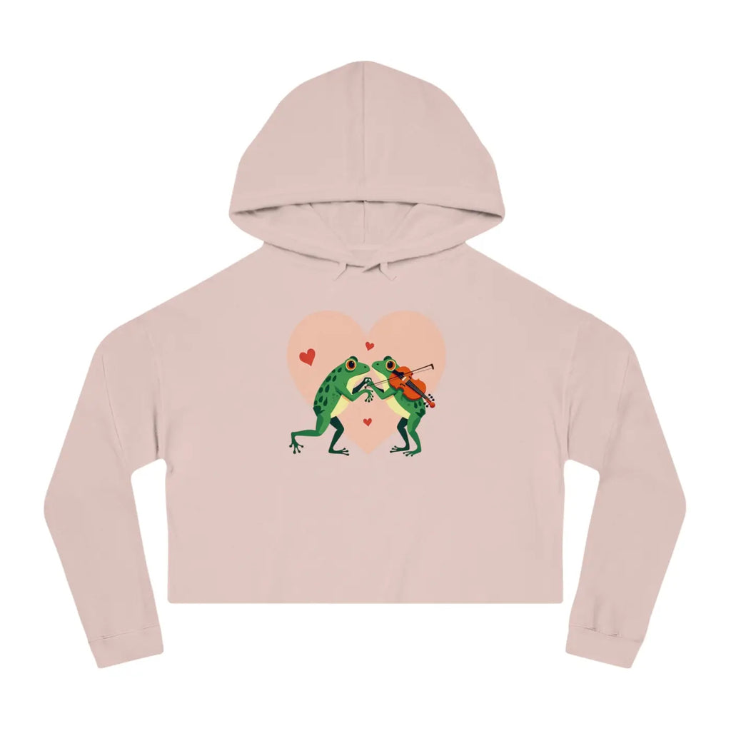 Chic Hooded Sweatshirt - Frogs Playing Violin Cotton - DipaliZ