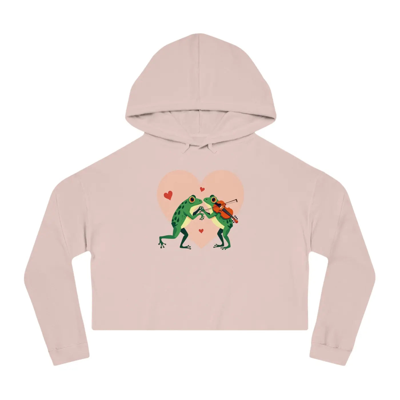 Chic Hooded Sweatshirt - Frogs Playing Violin Cotton - DipaliZ