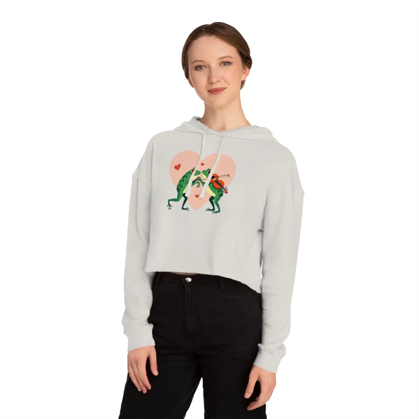 Chic Hooded Sweatshirt - Frogs Playing Violin Cotton - DipaliZ