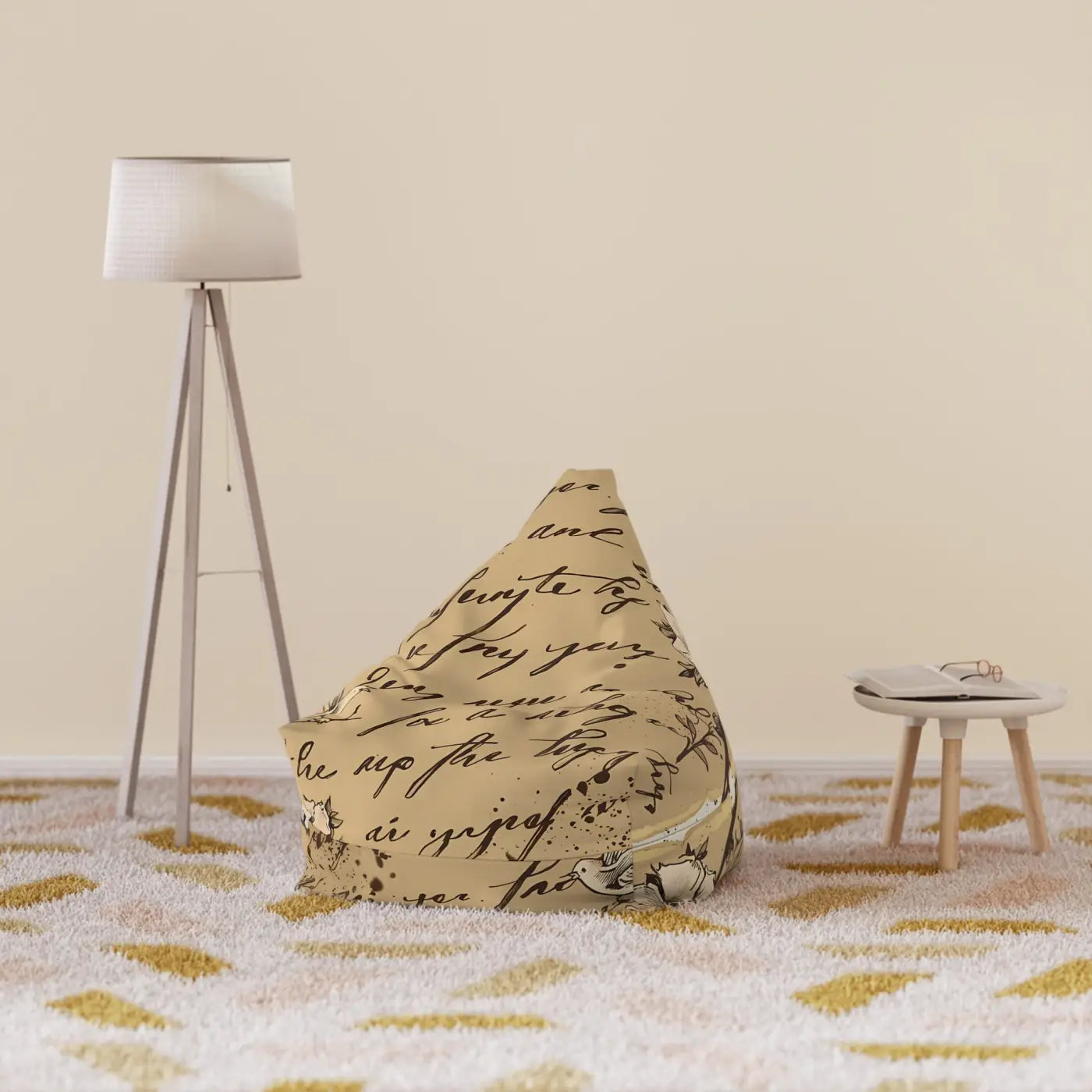 Typography Bean Bag Chair Cover - Typographic Design Adds - DipaliZ