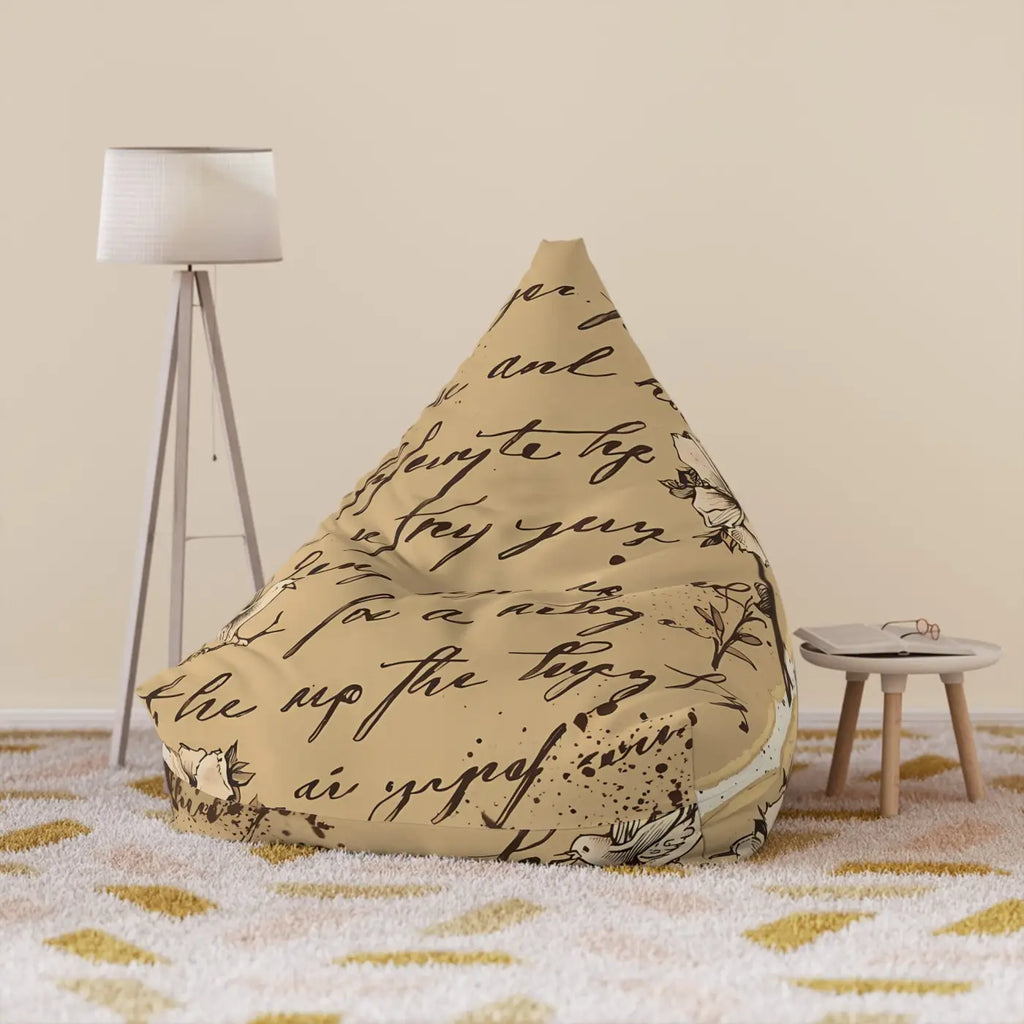 Typography Bean Bag Chair Cover - Typographic Design Adds - DipaliZ